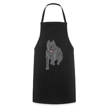Happy Cane Corso - Tablier de cuisine - noir - Devant - AI Model Male 185 dark (185cm)