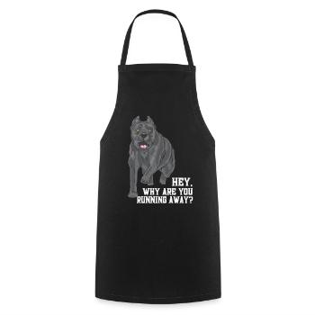 Why Are You Running Away - Cooking Apron - black - Front - AI Model Male 185 dark (185cm)