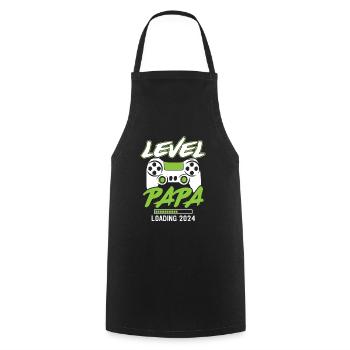 Papa Level Loading 2024 - Cooking Apron - black - Front - AI Model Male 185 dark (185cm)