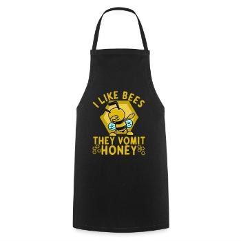 Bees Honey Saying I like Bees They Vomit Honey - Cooking Apron - black - Front - AI Model Male 185 dark (185cm)