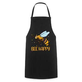 Bee Happy - Cooking Apron - black - Front - AI Model Male 185 dark (185cm)