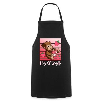 Bigfoot Kawaii Erdbeer-Milchshake - Kochschürze - Schwarz - Vorne - AI Model Male 185 dark (185cm)