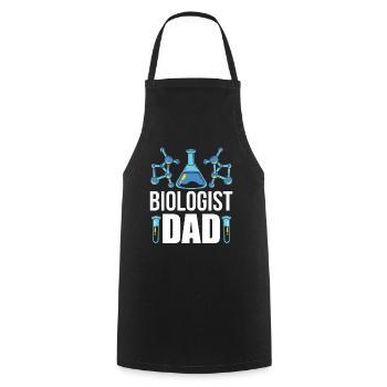 Biologiste Papa Professeur de biologie Biologiste Biologie - Tablier de cuisine - noir - Devant - AI Model Male 185 dark (185cm)