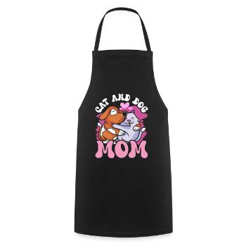 Cat and Dog Mom Dogs Lovers Cats - Cooking Apron - black - Front - AI Model Male 185 dark (185cm)