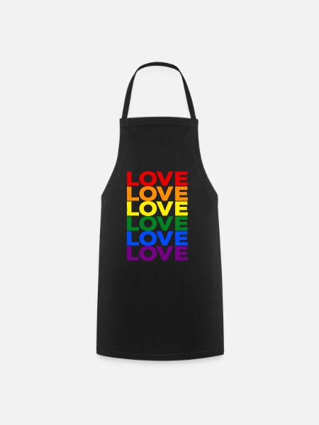Pride LGBT Gay Love Regenbogen LGBTQ CSD Geschenk - Kochschürze - Schwarz
