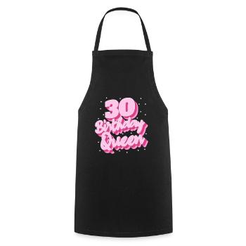 Birthday Queen 30 - Cooking Apron - black - Front - AI Model Male 185 dark (185cm)