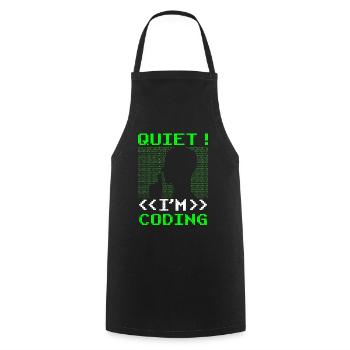 Silent I Programming Coding Coder Programming - Cooking Apron - black - Front - AI Model Male 185 dark (185cm)
