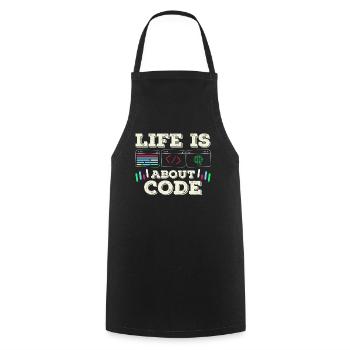 Im Leben Geht Es Um Code Coder Coding - Kochschürze - Schwarz - Vorne - AI Model Male 185 dark (185cm)