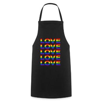 Pride LGBT LGBTQ Rainbow Flag Love CSD Gift - Cooking Apron - black - Front - AI Model Male 185 dark (185cm)