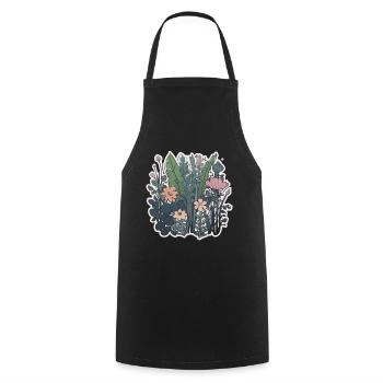 Plants and flowers for nature lovers and gardeners - Cooking Apron - black - Front - AI Model Male 185 dark (185cm)