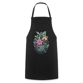 Plantes et fleurs pour les amoureux de la nature et les jardiniers - Tablier de cuisine - noir - Devant - AI Model Male 185 dark (185cm)