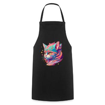Cartoon Cat Cute gift with cat love - Cooking Apron - black - Front - AI Model Male 185 dark (185cm)