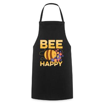 Bee Happy Bee Beekeeper Honey Bee - Cooking Apron - black - Front - AI Model Male 185 dark (185cm)