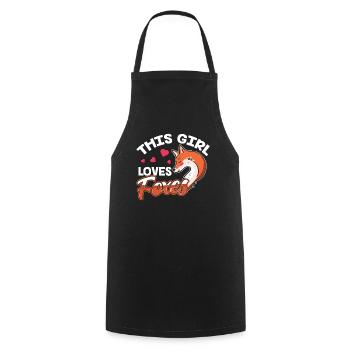 This girl loves foxes animal fox lover - Cooking Apron - black - Front - AI Model Male 185 dark (185cm)