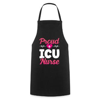 Proud Intensive Care Nurse - Cooking Apron - black - Front - AI Model Male 185 dark (185cm)