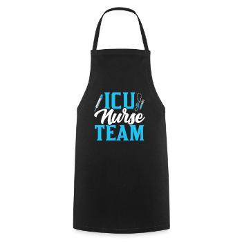 Intensive Care Nurse Team Intensive Care - Cooking Apron - black - Front - AI Model Male 185 dark (185cm)