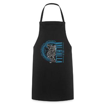 Loup à nœud viking celtique - Âme du Valhalla - Tablier de cuisine - noir - Devant - AI Model Male 185 dark (185cm)