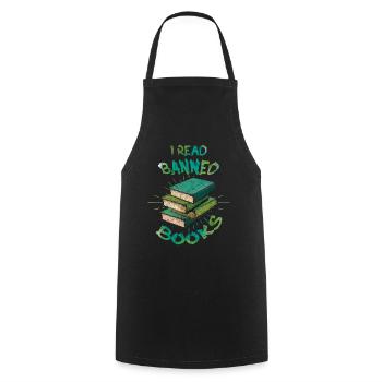 Reader Read I Read Banned Book Love Book Lover - Cooking Apron - black - Front - AI Model Male 185 dark (185cm)