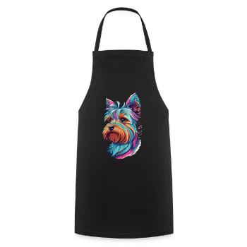Dog Yorkshire Terrier Dogs Art Pet Yorkie - Cooking Apron - black - Front - AI Model Male 185 dark (185cm)
