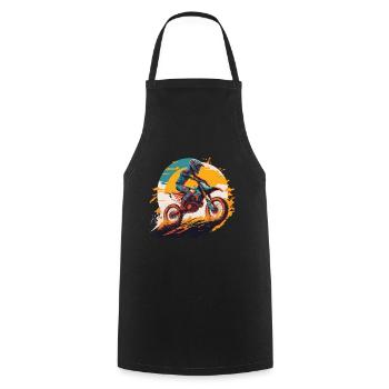 Motocross Motorcycle Bike Motorsport Biker Freestyle - Cooking Apron - black - Front - AI Model Male 185 dark (185cm)