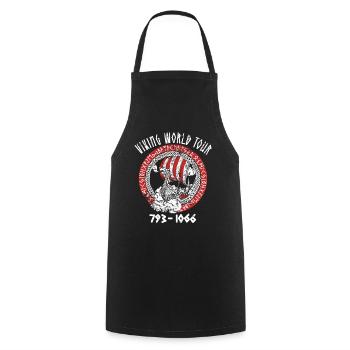 Viking World Tour Funny Norse Teutons - Cooking Apron - black - Front - AI Model Male 185 dark (185cm)