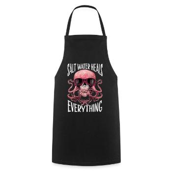 Octopus Skull Octopus Gift - Cooking Apron - black - Front - AI Model Male 185 dark (185cm)