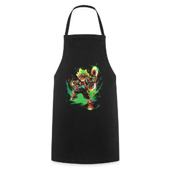 Forest Boy: Gaming Legend with Cool Flash Design - Cooking Apron - black - Front - AI Model Male 185 dark (185cm)