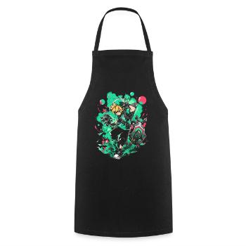 Cool Design: Green Forest Boy The Gaming Legend - Cooking Apron - black - Front - AI Model Male 185 dark (185cm)