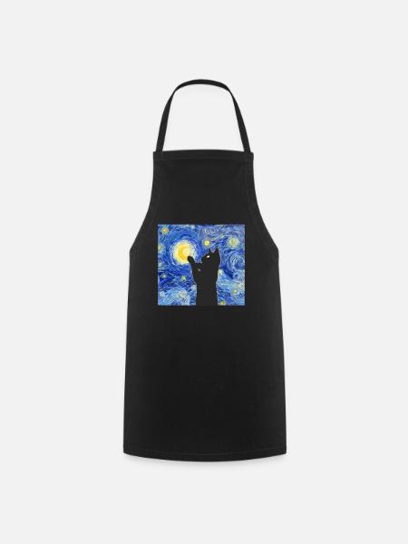 Van Gogh peignant le chat noir - Tablier de cuisine - noir