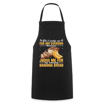 Drôle de vêtements de cuisson au pain aux bananes - Tablier de cuisine - noir - Devant - AI Model Male 185 dark (185cm)