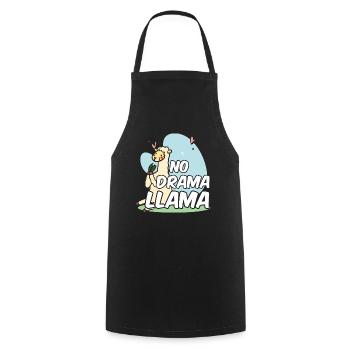Pas de drame Lama Dictons Lama Animal Lamas - Tablier de cuisine - noir - Devant - AI Model Male 185 dark (185cm)