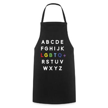 Pride Month LGBTQ - LGBTQ Alphabet - Cooking Apron - black - Front - AI Model Male 185 dark (185cm)