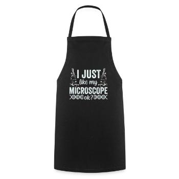 J’aime vraiment mon microscope Microscope - Tablier de cuisine - noir - Devant - AI Model Male 185 dark (185cm)