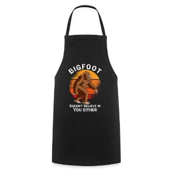 Bigfoot ne croit pas en vous non plus - Tablier de cuisine - noir - Devant - AI Model Male 185 dark (185cm)