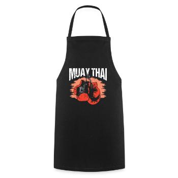 Muay Thai Arts Martiaux Combattant Combat Arts Martiaux - Tablier de cuisine - noir - Devant - AI Model Male 185 dark (185cm)