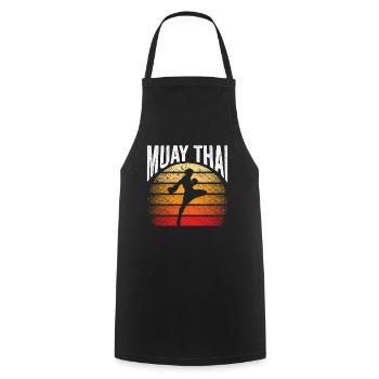 Muay Thai Kampfkunst Kampfsport Kämpfer Kampf - Kochschürze - Schwarz - Vorne - AI Model Male 185 dark (185cm)