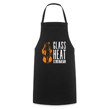 Glas - Hitze - und keine Menschen - Glasbläser - Kochschürze - Schwarz - Vorne - AI Model Male 185 dark (185cm)