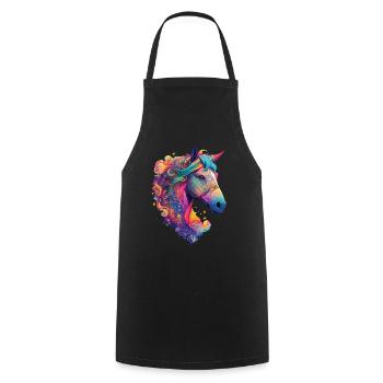 Horse Pony Rider Design Horse Horse Dressage - Cooking Apron - black - Front - AI Model Male 185 dark (185cm)