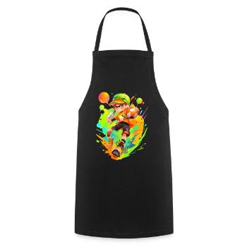 Table de baby-foot de dessin animé cool dans le style de jeu de street art - Tablier de cuisine - noir - Devant - AI Model Male 185 dark (185cm)