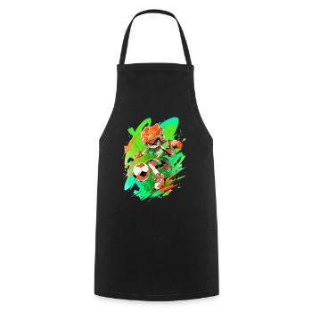 Unique cartoon footballer in gaming style - Cooking Apron - black - Front - AI Model Male 185 dark (185cm)