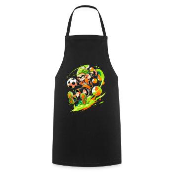 Cool cartoon footballer in street art gaming style - Cooking Apron - black - Front - AI Model Male 185 dark (185cm)