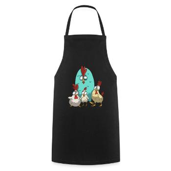 Funny Chickens Chicken Design Chicken Flock with Humor - Cooking Apron - black - Front - AI Model Male 185 dark (185cm)