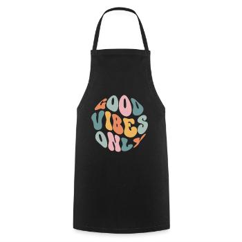Good Vibes Only - Kochschürze - Schwarz - Vorne - AI Model Male 185 dark (185cm)