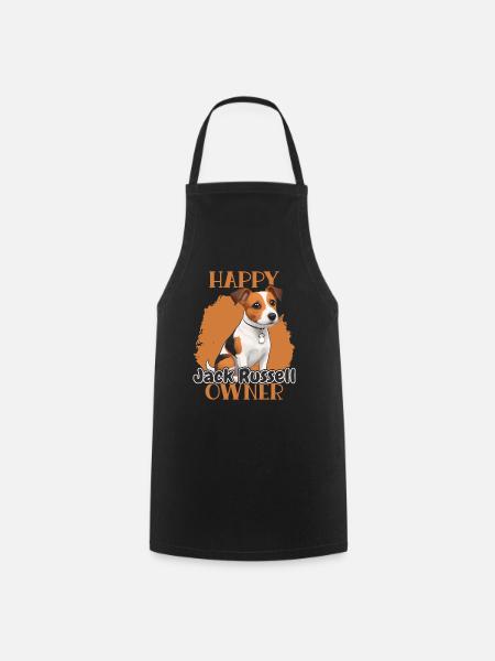 Happy Jack Russell Owner - Cooking Apron - black