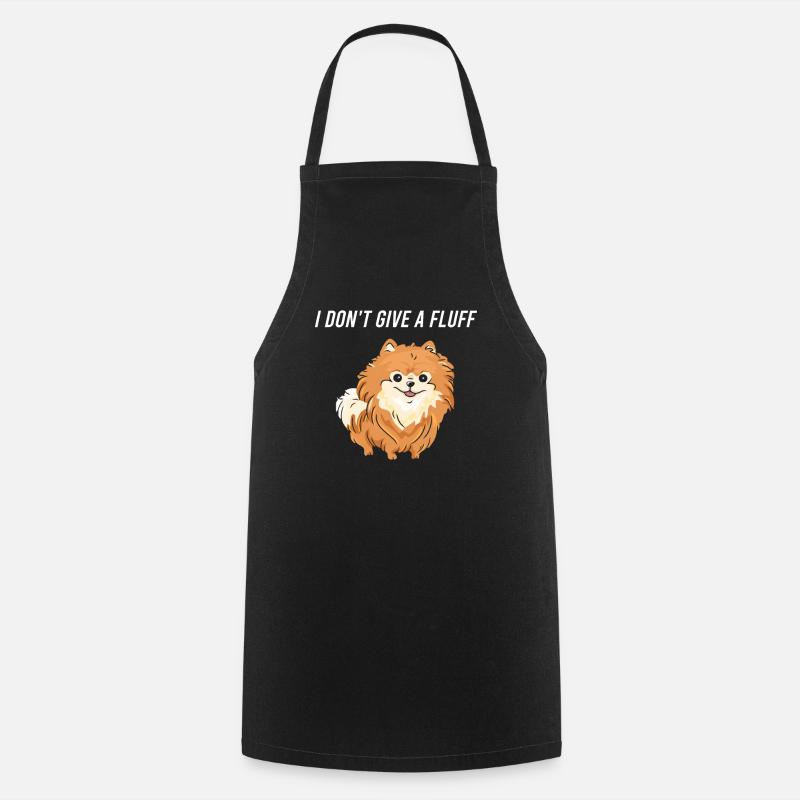 Miniature Spitz I Don't Give A Fluff - Cooking Apron - black