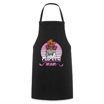 Chicken mom mother of chickens hen saying chicken - Cooking Apron - black - Front - AI Model Male 185 dark (185cm)