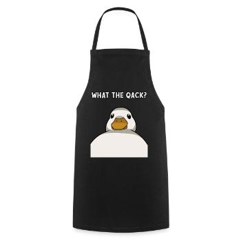 Funny Duck Saying Ducks Humor What the qack - Cooking Apron - black - Front - AI Model Male 185 dark (185cm)