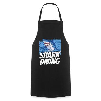Shark Diving Shark Diving Shark Shark Shark - Cooking Apron - black - Front - AI Model Male 185 dark (185cm)