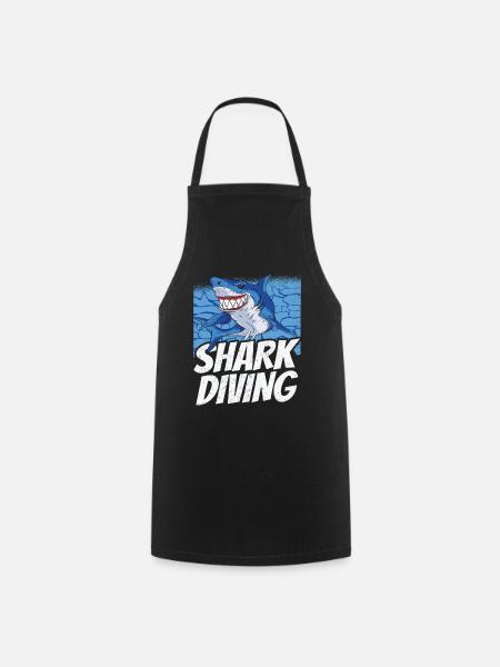 Plongée avec les requins Plongée avec les requins - Tablier de cuisine - noir