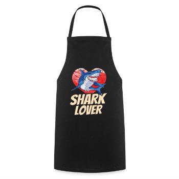 Amateur de requin Dent de requin Requin Plongée avec requin - Tablier de cuisine - noir - Devant - AI Model Male 185 dark (185cm)